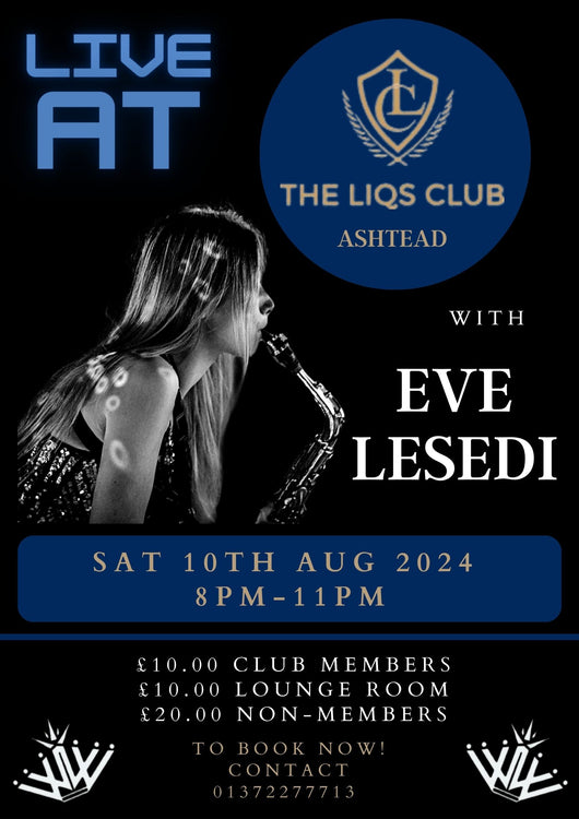 Live Music with Saxophonist Eve Lesedi - 8pm Saturday 10th August 2024