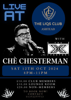 Live Music with Che Chesterman - 8pm Saturday 12th October 2024