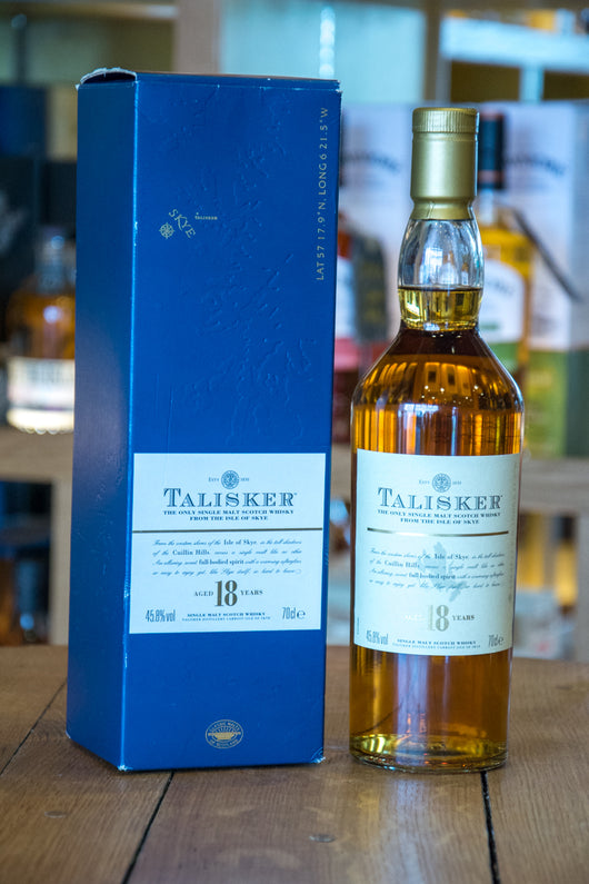 Talisker 18 year old single malt whisky Front 